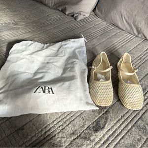 Zara Mesh Rhinestone Ballet Flats
